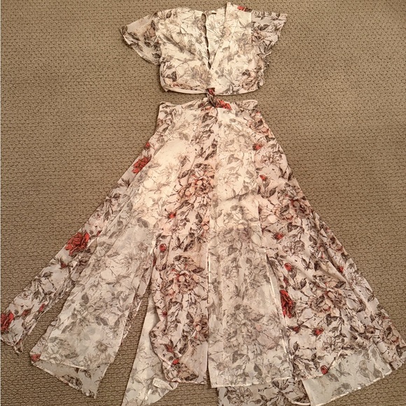 Free People Beige and Red Floral Maxi Dress - Picture 8 of 14